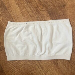 Nikibiki white bandeau bra with silver crystals. One Size